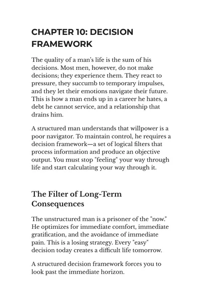 Sample page from Chapter 10, Decision Framework
