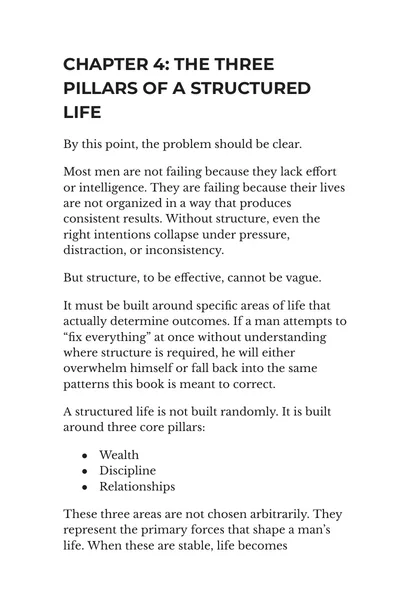 Sample page from Chapter 4, The Three Pillars of a Structured Life